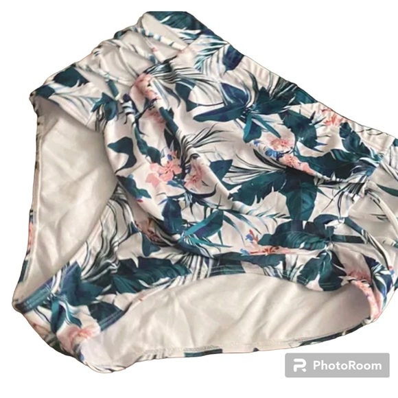 NWOT Yonique HIGH WAIST tummy control crisscross sides bikini bottom 24W - Picture 12 of 13